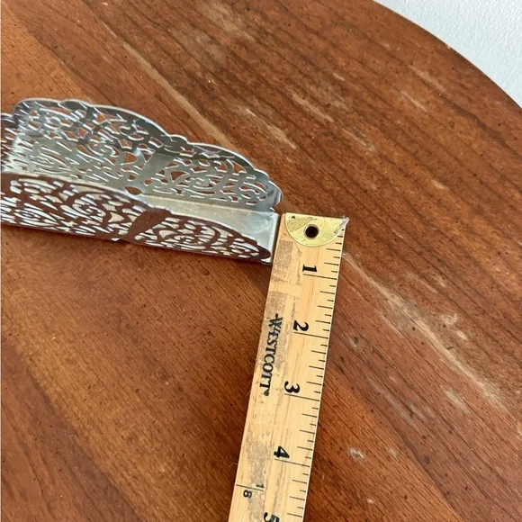 Irvin Ware USA Vintage Retro Silver Chrome Filigree Napkin / Letter Holder 5x3 - Picture 8 of 8